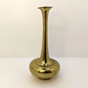 Vintage Small 5.75" Gold Brass Bud Vase